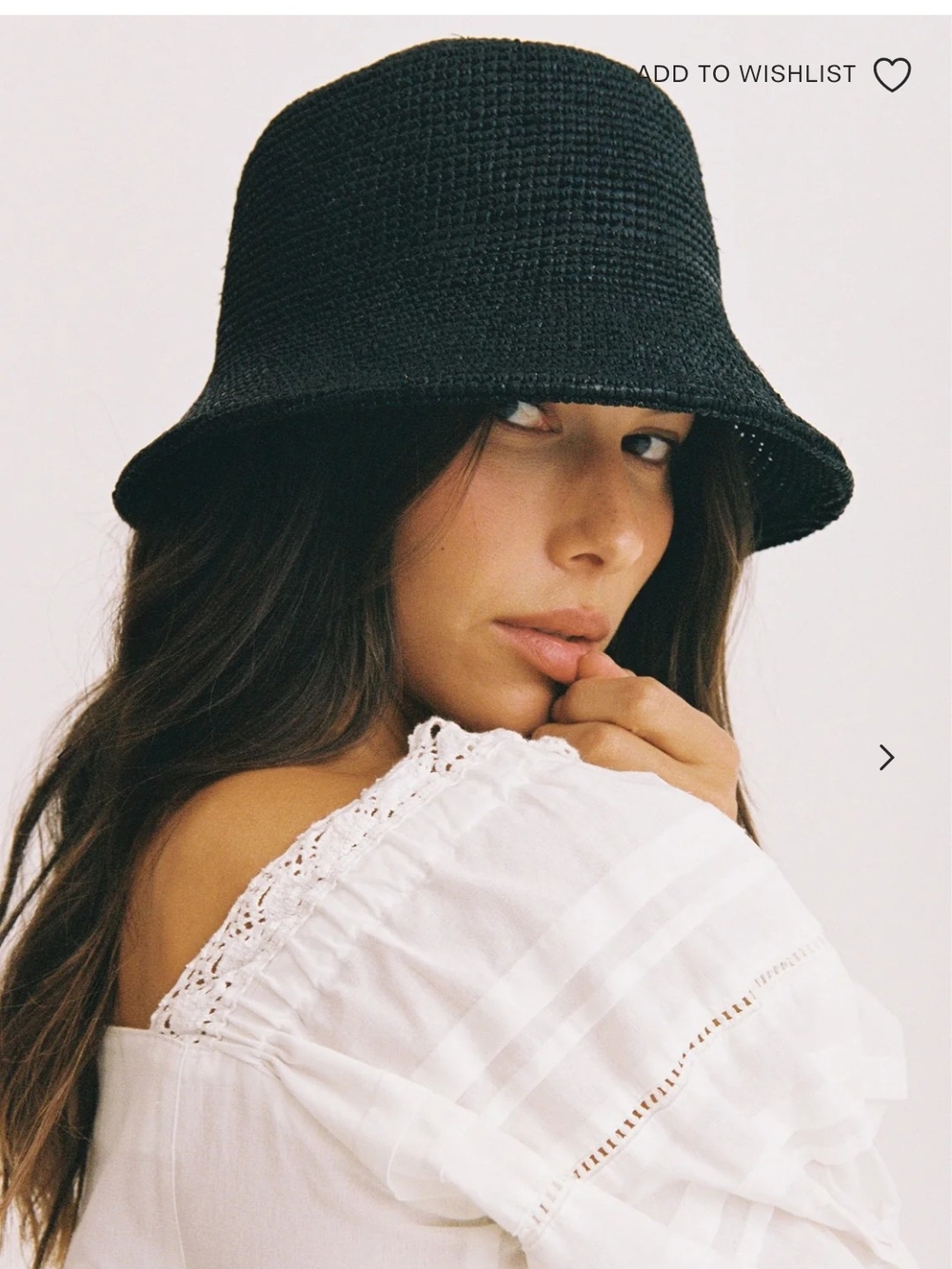Lack Of Color Black Woven Bucket Hat